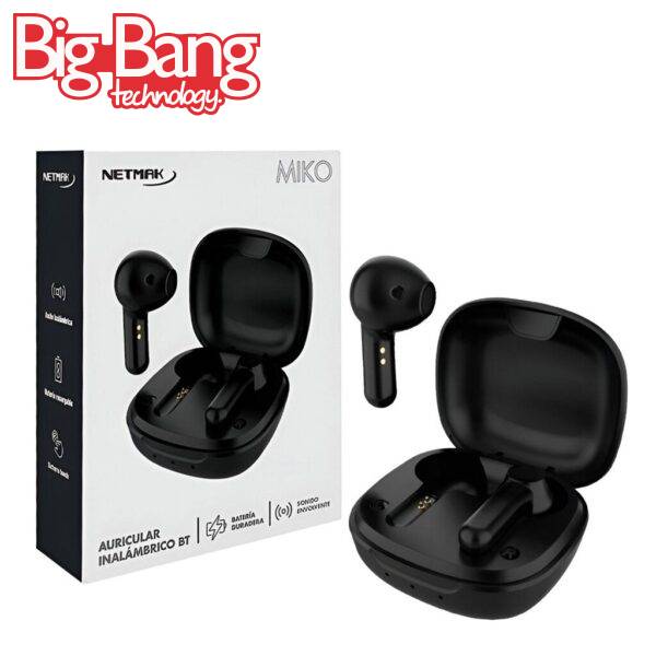 Earbuds Bluetooth C/ Base De Carga TWS Touch Netmak NETMAK