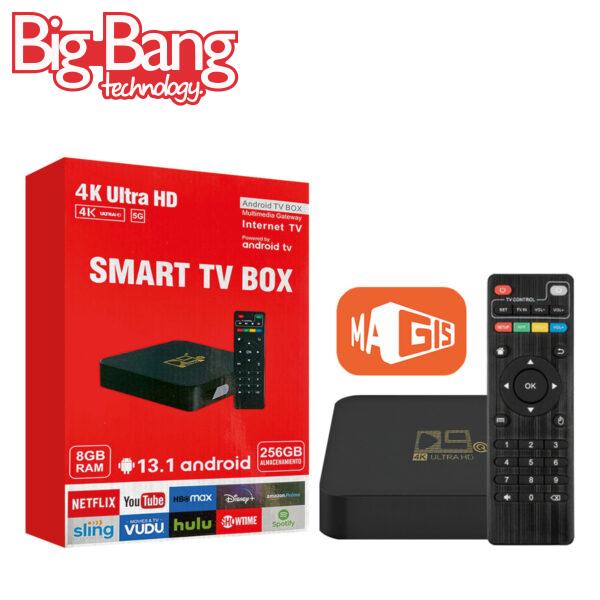 TV BOX SMART TV 4K 8GB RAM 256GB C/ MAGIS Android 13.1 Hasta TV 50'' GENERICO