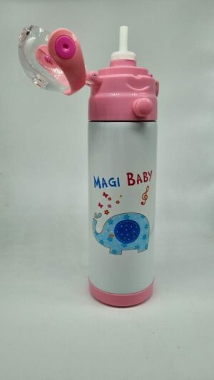 Botella Termica Diseño Niño Acero Inoxidable 8Hs HOT c/ pico y cinta colgar