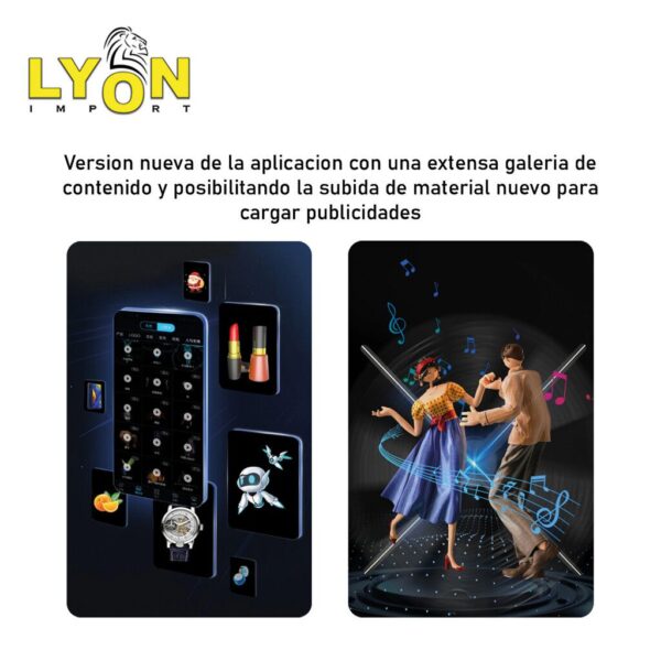 Ventilador Proyector Holograma 3D 50Cm 4 Aspas 48wts  Giro 360° New APP WIfi