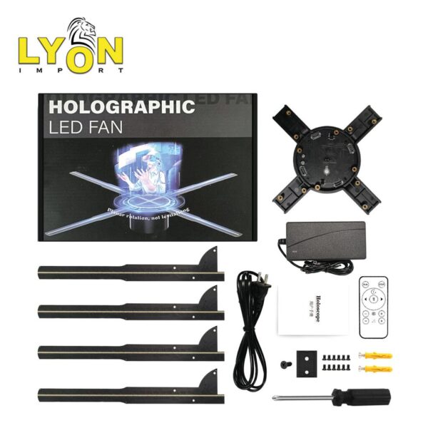 Ventilador Proyector Holograma 3D 50Cm 4 Aspas 48wts  Giro 360° New APP WIfi