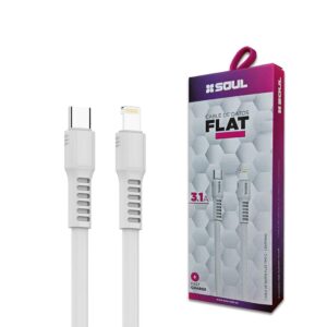 Cable Carga Rapida TC A Lightning 1.2M 3.1A FLAT Marca SOUL