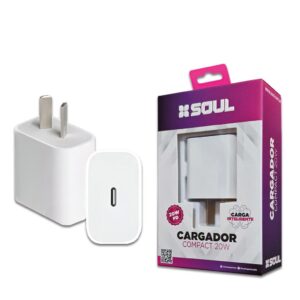 Cargador Viajero PD QC 20w S/Cable blanco --