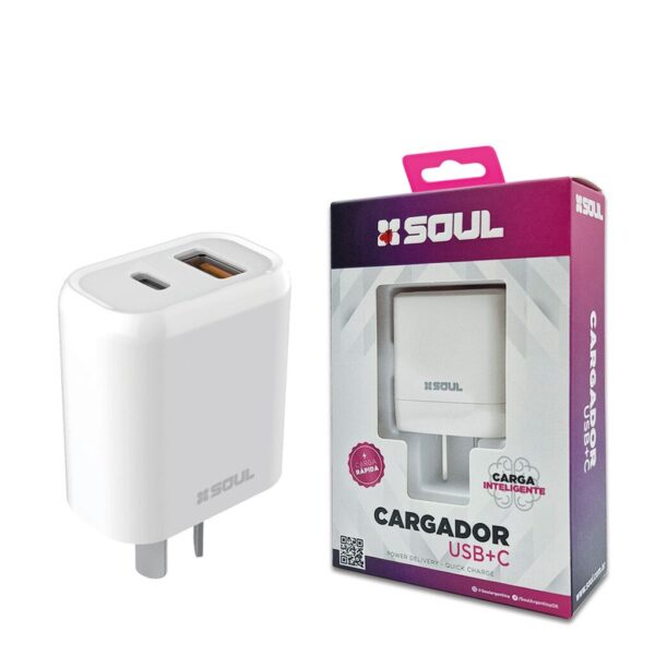 Cargador Viajero PD+ USB 20W QC S/Cable --
