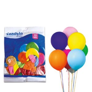 Globos 9'' Lisos en Blisterra x12 con 15u c/u CANDELA Globos 9'' Lisos en Blisterra x12 con 15u c/u CANDELA
