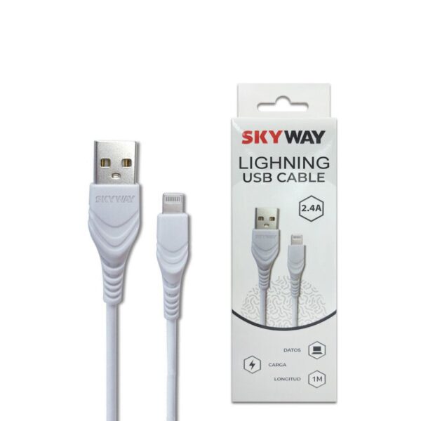 Cable Carga Rapida Iphone 1M 2.4A Marca Skyway Cable Carga Rapida Iphone 1M 2.4A Marca Skyway
