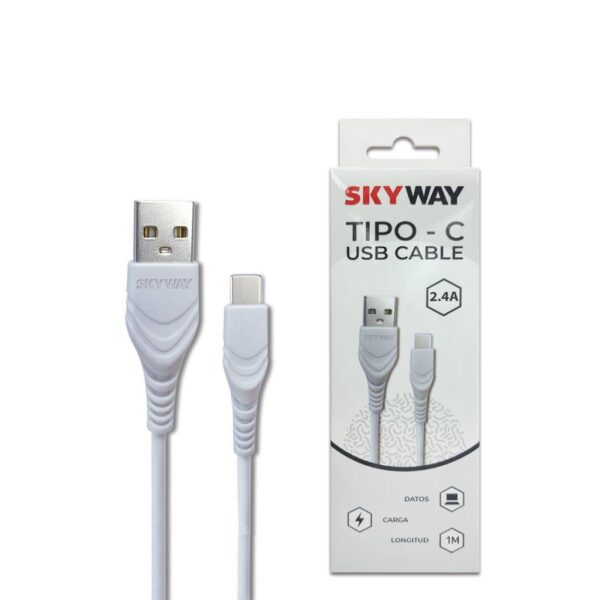 Cable Carga Rapida Tipo C 1M 2.4A Marca Skyway Tipo ''C''