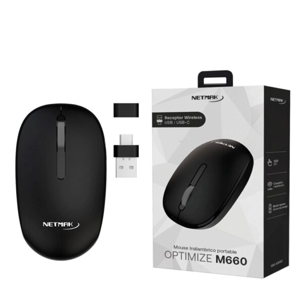 Mouse Inalámbrico 2,4Ghz - Receptor Nano USB / USB-C