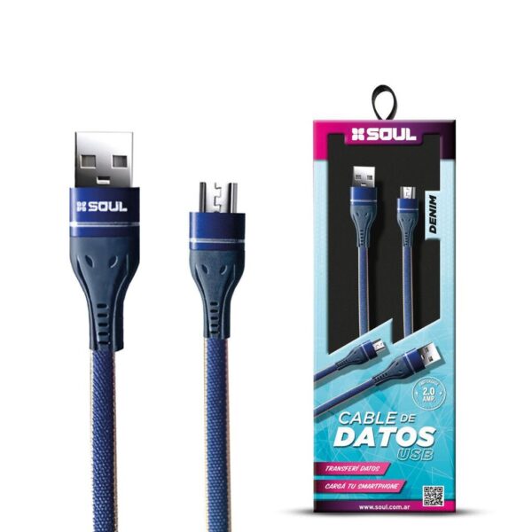 Cable Carga Rapida Micro Usb Denim 2.0A Marca Soul OFERTA 00
