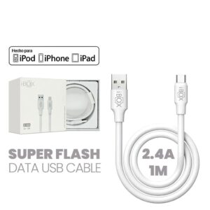 Cable iPhone 2.4A (USB to Lightning) 1 Metro iBOX OFERTA 00