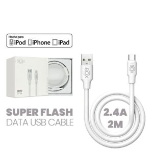 Cable iPhone 2.4A (USB to Lightning) 2Mts iBOX OFERTA 00