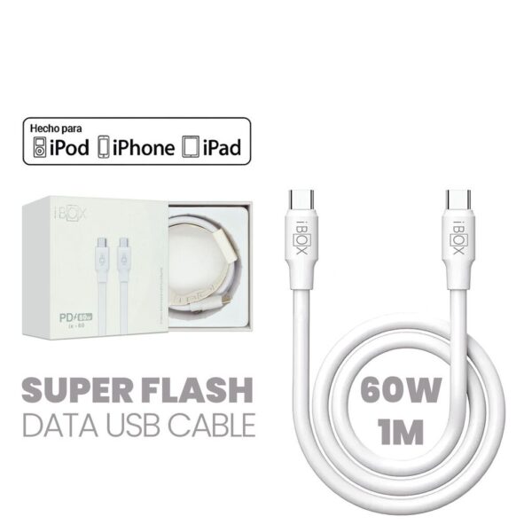 Cable iPhone 60W (C to C) 1 Metro iBOX OFERTA 00 Cable iPhone 60W (C to C) 1 Metro iBOX OFERTA 00
