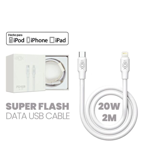 Cable iPhone 20W (C to Lightning) 2Mts iBOX OFERTA 00
