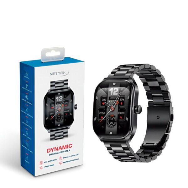 SmartWatch Bluetooth 5.3 Touch Curvo Metalico - NETMAK SmartWatch Bluetooth 5.3 Touch Curvo Metalico - NETMAK