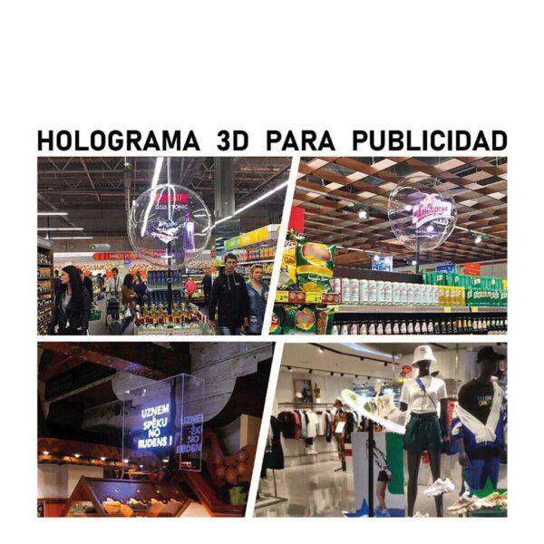 Ventilador Proyector Holograma 3D 42Cm Res. 1024X800 2 Aspas 24wts  Giro 360° New APP WIfi
