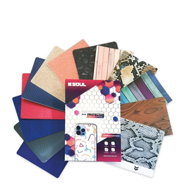 Filmina Hidrogel SOUL-DISEÑO Back Cover **surtidos** (PACK x50) Precio unitario Filmina Hidrogel SOUL-DISEÑO Back Cover **surtidos** (PACK x50) Precio unitario