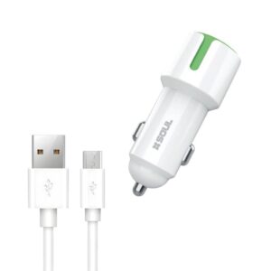 Cargador Auto 12V 2.4A DUAL USB + Cable Micro - SOUL