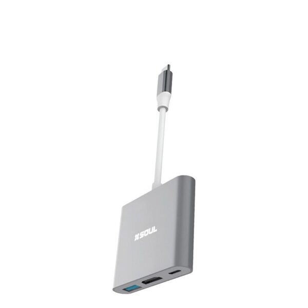 Adaptador Multi Hub Tipo C 3en1 (HD TV 4K + PD C 60W + USB 3.0) --- Adaptador Multi Hub Tipo C 3en1 (HD TV 4K + PD C 60W + USB 3.0) ---