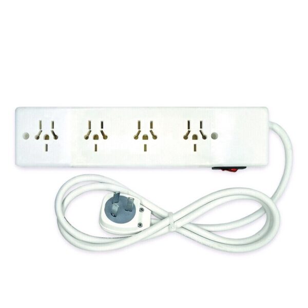 Zapatilla 4 Bocas Multinorma Cable x 1.5M Con Interruptor