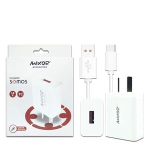 Cargador Rapido 3.8A 1USB + Cable TC - SOMOS - MIXOR