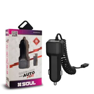 Cargador Auto 12V 2A DUAL Micro USB Marca SOUL