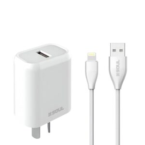 Cargador Rapido Lightning 2.4A 1USB + Cable Marca SOUL