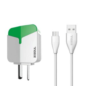 Cargador Rapido Micro USB Share DUO 2.4A 2 USB Marca SOUL Premium OFERTA 00