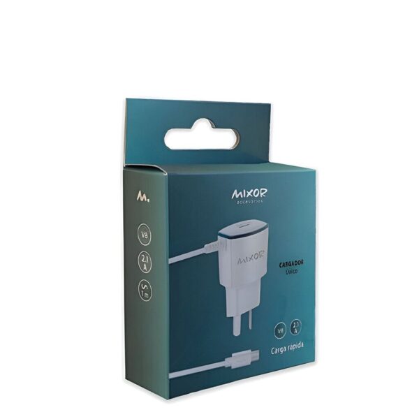 Cargador Rapido 2.1A 1USB C/ Cable TC MIXOR