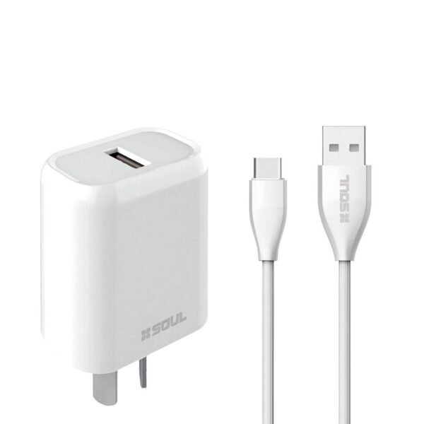 Cargador Rapido TC 2.4A 1USB + Cable Marca SOUL