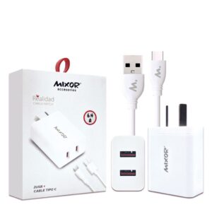 Cargador Rapido 6.4A 2USB + Cable TC - REALIDAD - MIXOR