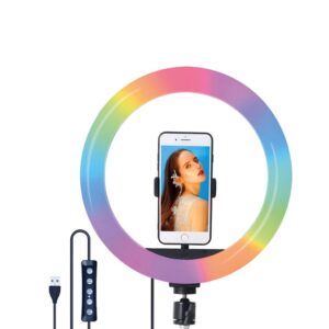 Aro LED RGB 10'' Control 26cm c/ tripode 180cm Aro LED RGB 10'' Control 26cm c/ tripode 180cm