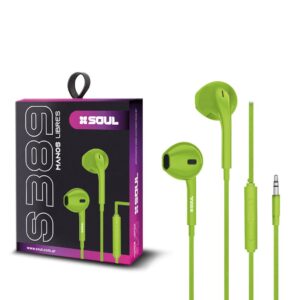 Manos Libres S389 C/ Volumen Verde  Marca SOUL --