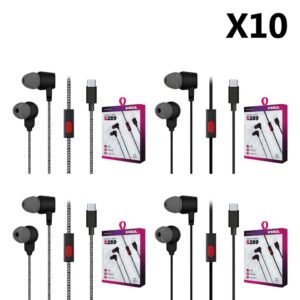 Manos Libres S289 Tipo ''C'' Sonido Nitido Combo X10