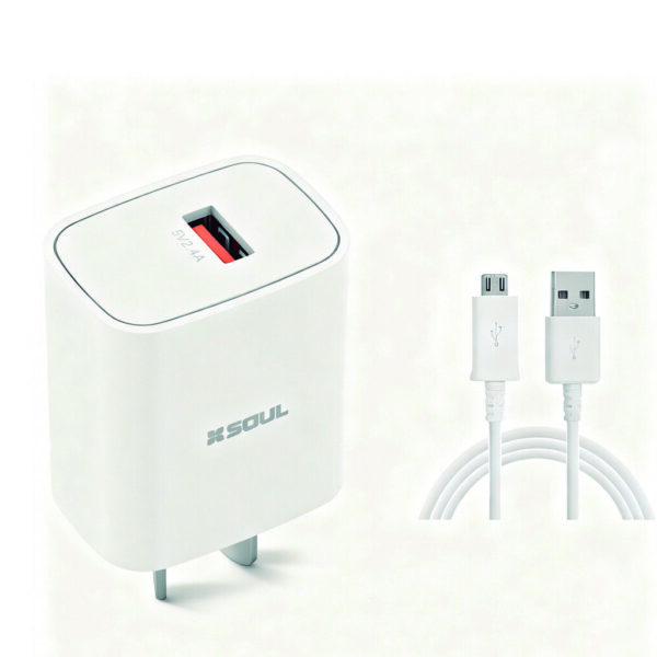 Cargador Viajero USB 2.4A C/ Cable Micro BOX --