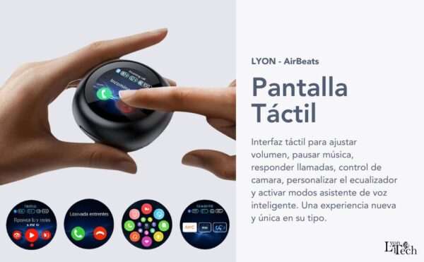 Earbuds Bluetooth C/ Base Pantalla - ANC - Comandos IA- LYONiTECH Earbuds Bluetooth C/ Base Pantalla - ANC - Comandos IA- LYONiTECH