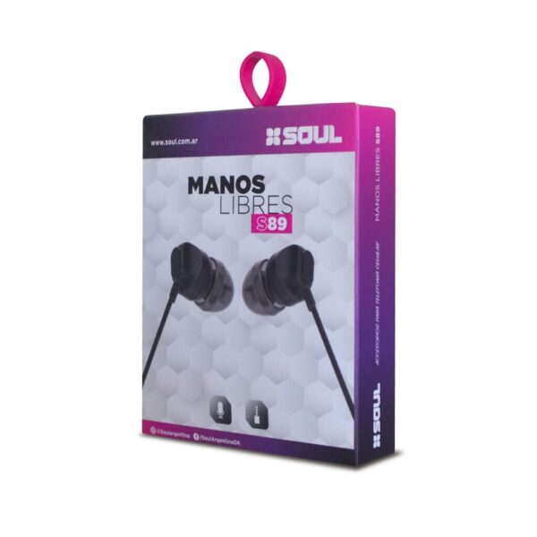 Manos Libres S89 Tipo ''C'' C/ Volumen Cable Anti Enriedo Marca SOUL --