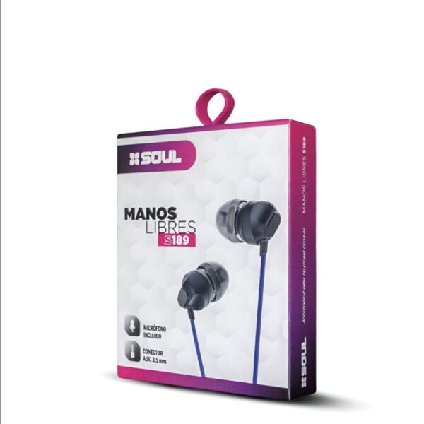 Manos Libres S189 C/ Volumen Anti Enriedo Marca SOUL -- Manos Libres S189 C/ Volumen Anti Enriedo Marca SOUL --