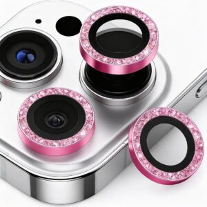 Protector Camara Diamante iPhone 15 / 15 Plus Rosa