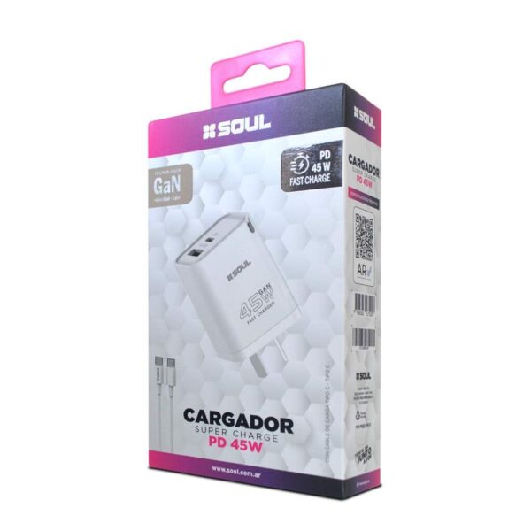 Cargador Viajero FC USB+PD 45W GaN s/cable -- Cargador Viajero FC USB+PD 45W GaN s/cable --
