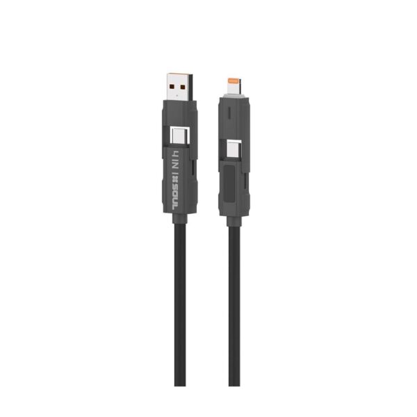 Cable USB 4EN1 60W C/ Display Blanco Marca SOUL --