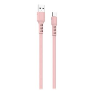 Cable USB Flat 3.1A 1.2M Type-C Soul Rosa