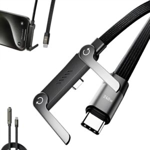 Cable Usb-c 240w Carga Rápida Con Soporte Plegable 1.5m