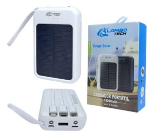 Power Bank 4 Multi Punta + Solar Lambotech de 12000mAh (37Wh).
