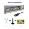 Antena de TV TDA P/ Interiores Cable 5m - Base Magnetica  VHF UHF 4K HD ==