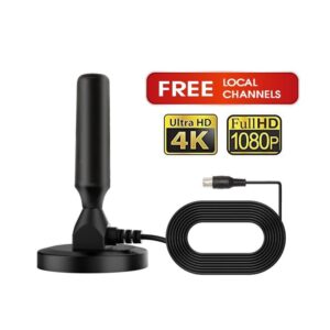 Antena de TV TDA P/ Interiores Cable 5m - Base Magnetica  VHF UHF 4K HD ==