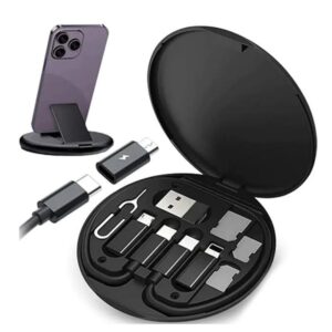 Cable Adaptador 6 en 1 Estuche Multifuncional c/ Soporte para Cel